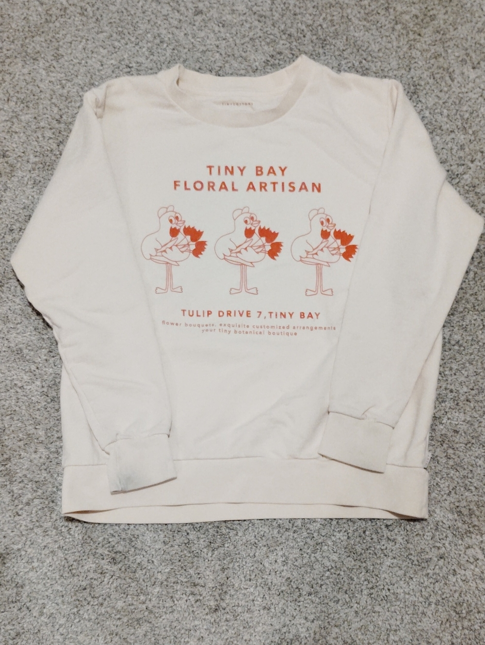 Tiny Bay Floral Artisan Cream Crewneck Sweatshirt